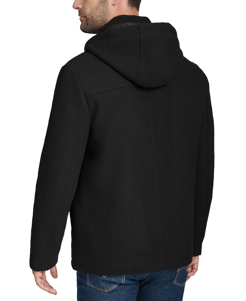Cole Haan Men's Full-Zip Twill Field Jacket with Removable Hood