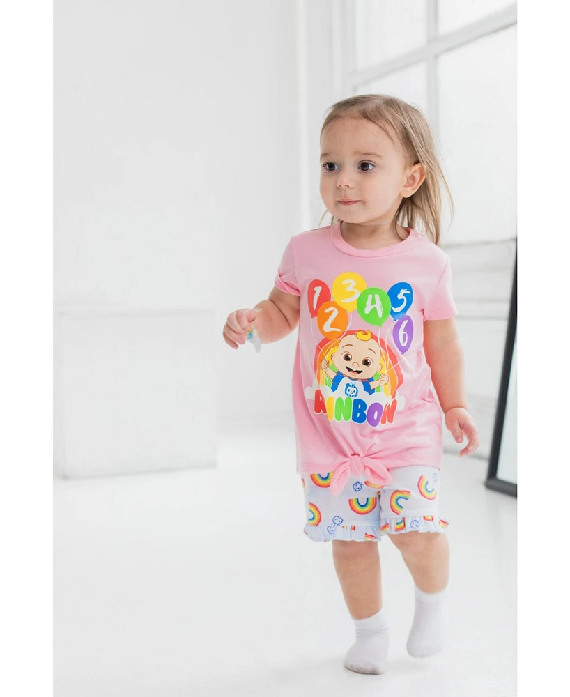 CoComelon Baby Girls T-Shirt and French Terry Shorts Outfit Set