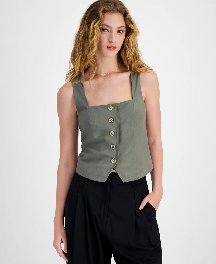 Bar Iii Women's Sleeveless Square-Neck Vest, Exclusively at Macy's