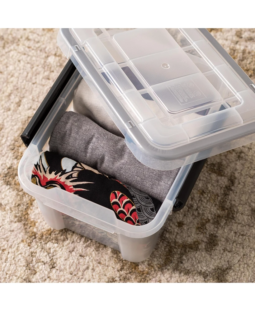 Iris Usa 6 Qt. Plastic Storage Bins with Sealed Lids, Clear Gasket Box