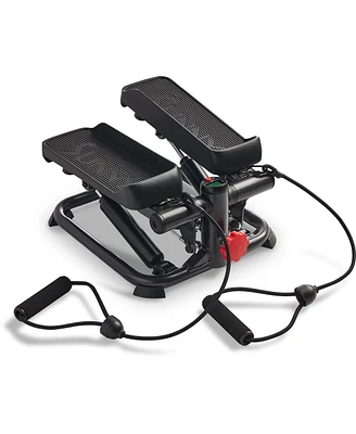 Total Body Smart 2-in-1 Stepper Machine, Total Body Workout, Adjustable Hydraulic, Lcd Monitor, Resistance Bands, Non-Slip Pedals with Optional Smart