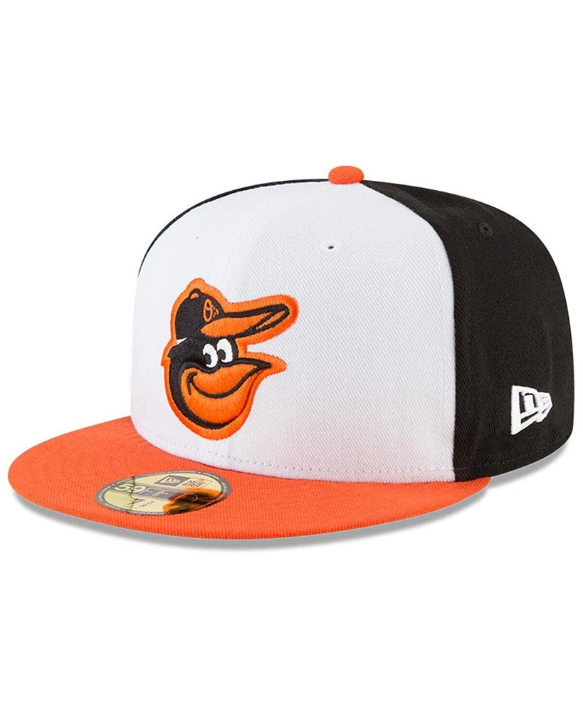 New Era Men's White/Orange Baltimore Orioles National Baseball Hall of Fame 59FIFTY Fitted Hat