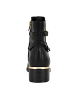 Calvin Klein Women's Jasen Buckle Strap Block Heel Booties