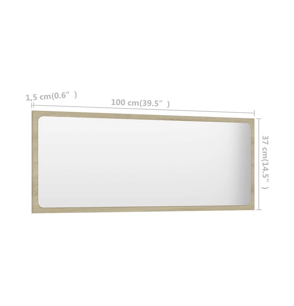 Bathroom Mirror Sonoma Oak 39.4"x0.6"x14.6" Engineered Wood