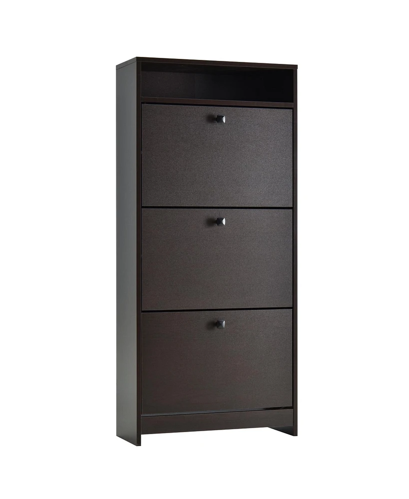 Homcom Shoe Storage Cabinet with 3 Large Fold-Out Drawers,