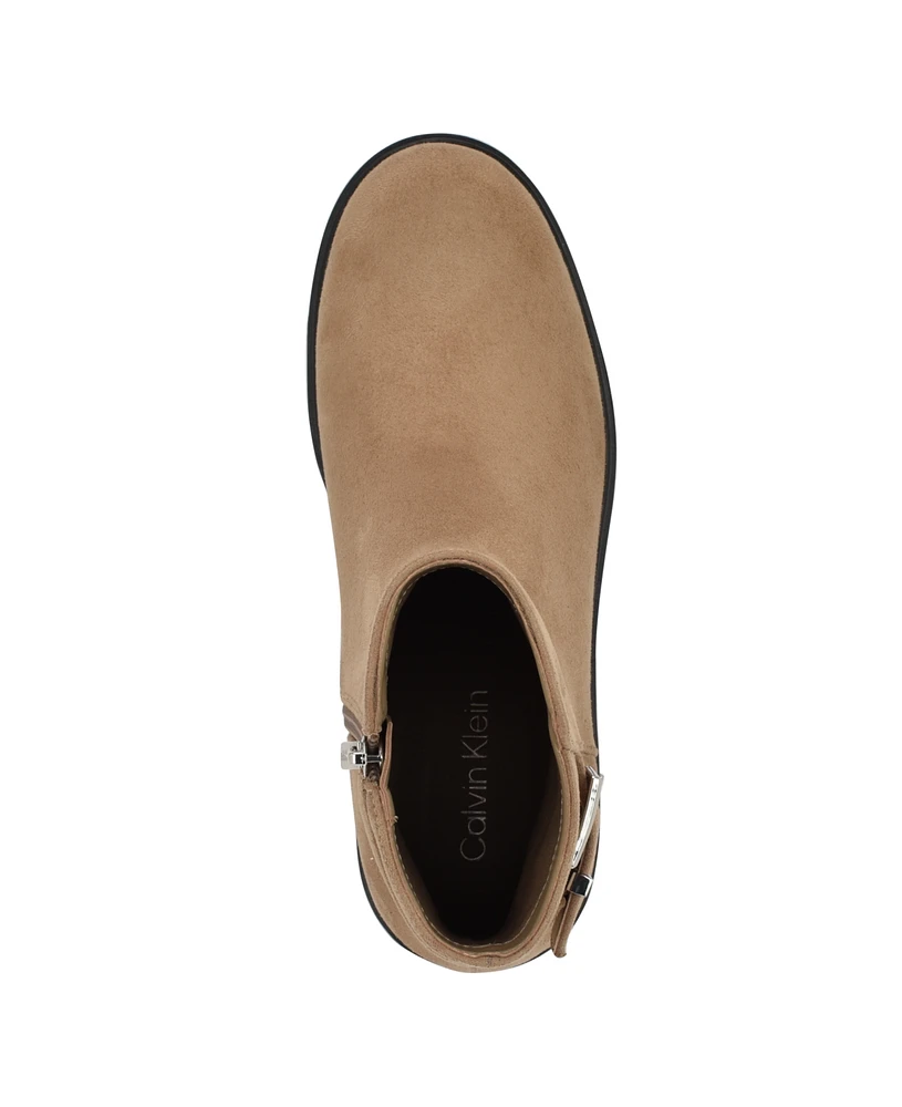 Calvin Klein Women's Kalonie Almond Toe Lug-Sole Casual Booties
