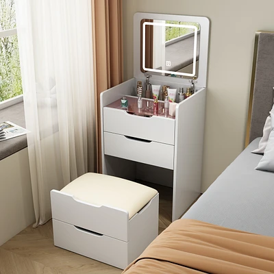 3-in-1 Vanity Desk with Mirror and Drawers