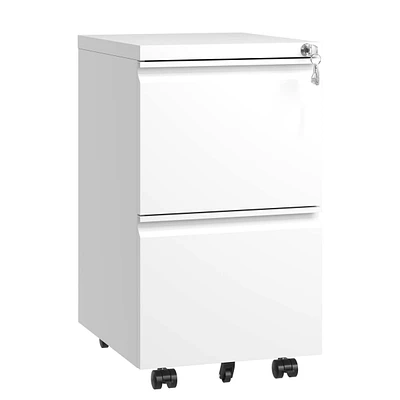 Simplie Fun 2-Drawer Mobile File Cabinet, Lockable, Fully Assembled