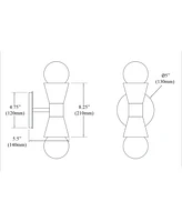Dainolite 8.25" Metal Fortuna 2 Light Wall Sconce