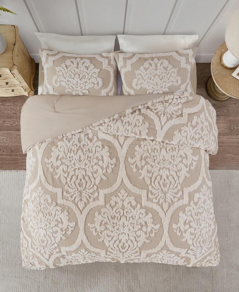 Madison Park Viola Damask 3-Pc. Comforter Set, Full/Queen