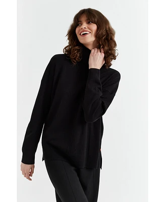 Chinti & Parker Women's Relaxed Roll Neck Wool Cashmere Sweater