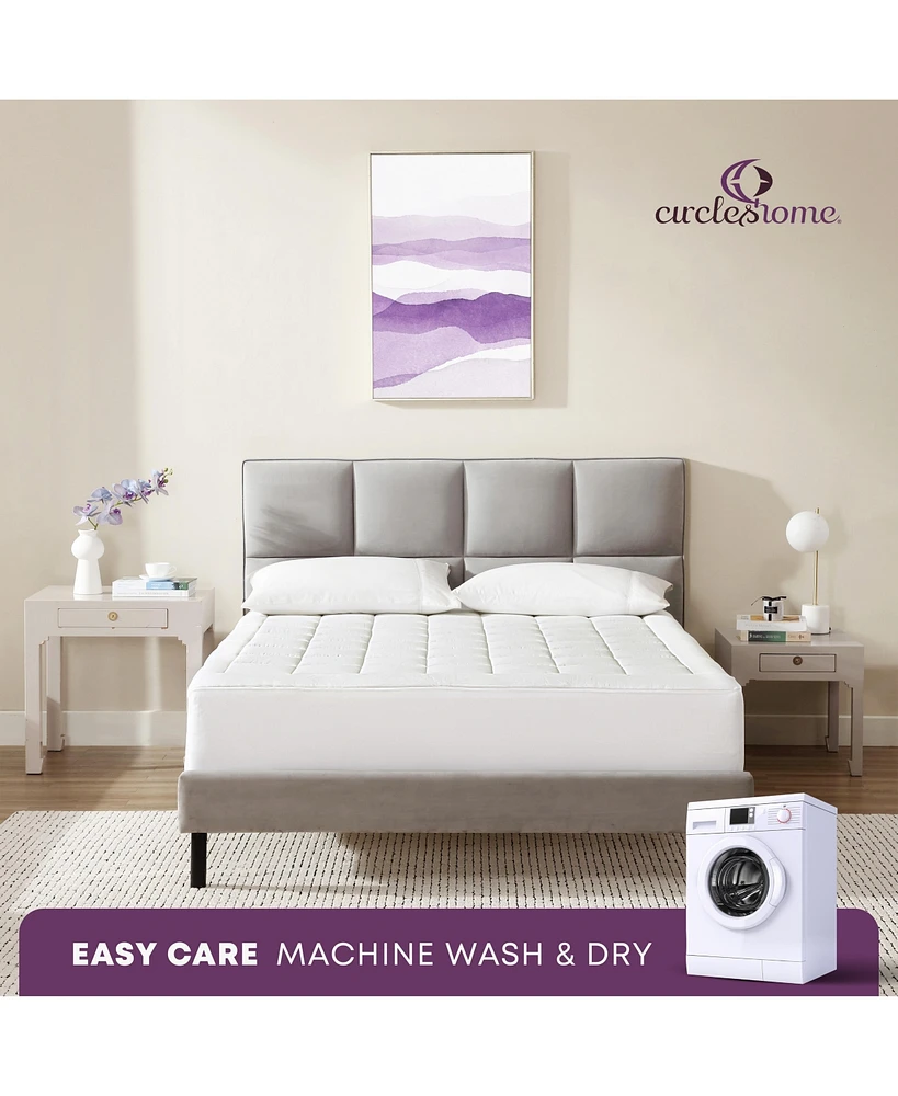 Circles Home Circleshome Ultra-Plush Down Alternative Cotton Top Mattress Pad White Twin Xl
