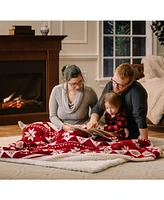 Chanasya Premium Gold Fox Print Fleece Throw Blanket - Cozy and Warm, Cute Design, Super Soft, Plush and Fluffy Sherpa