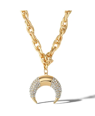 Jessica Simpson Crescent Moon Crystal Pendant
