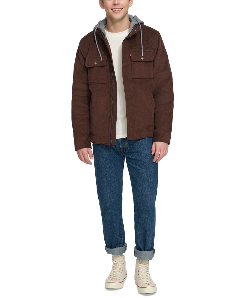 Levi's Men's Hooded Corduroy Zip Jacket