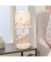Lambs & Ivy Baby Blooms Pink Butterfly Nursery Lamp with Floral Shade & Bulb