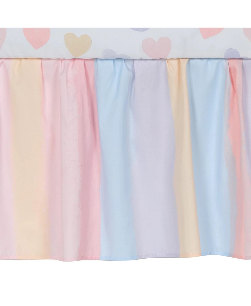 Bedtime Originals Rainbow Hearts Pink/Purple 3-Piece Baby Crib Bedding Set