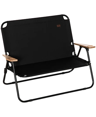 Double Folding Camping Chair, Loveseat for 2 Adults, Portable Camping Couch