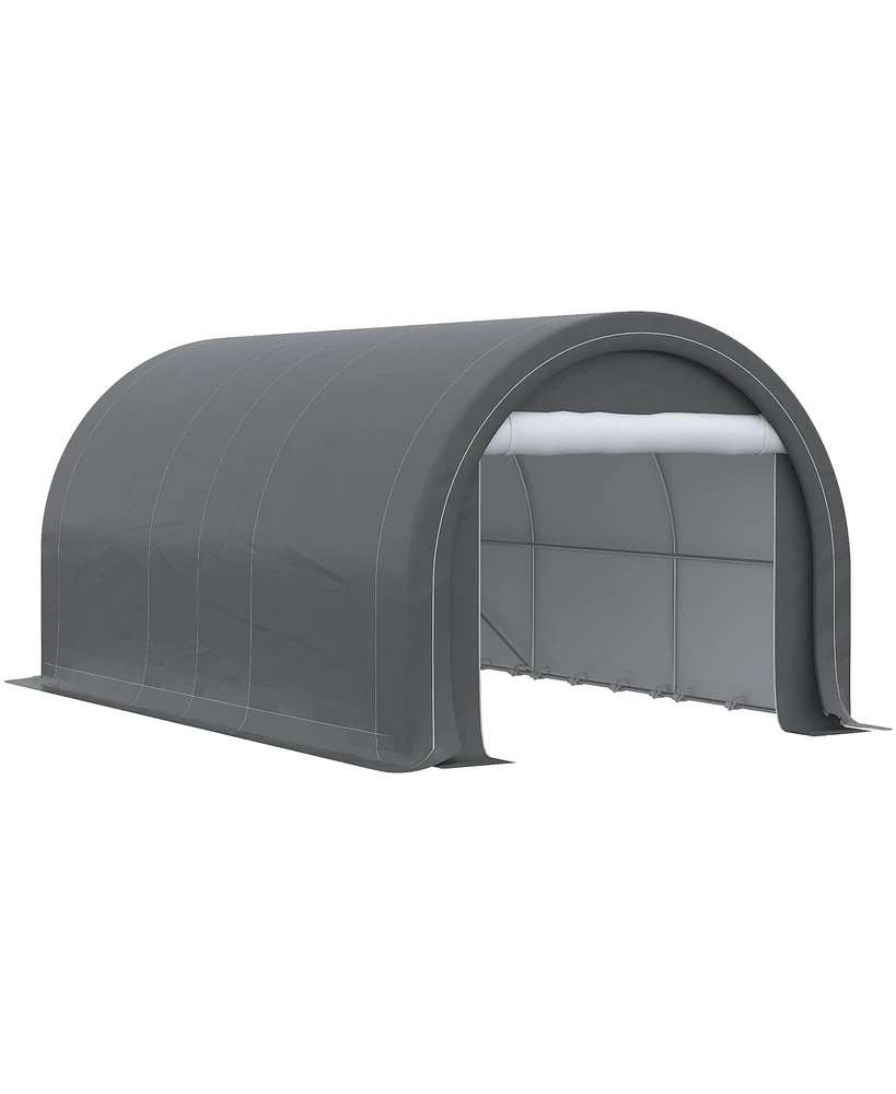Heavy-Duty Carport with Zippered Door and Uv Canopy