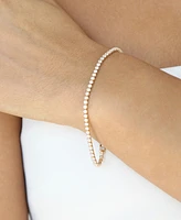 Ettika 18k Gold Plated Minimalist Crystal Tennis Bracelet