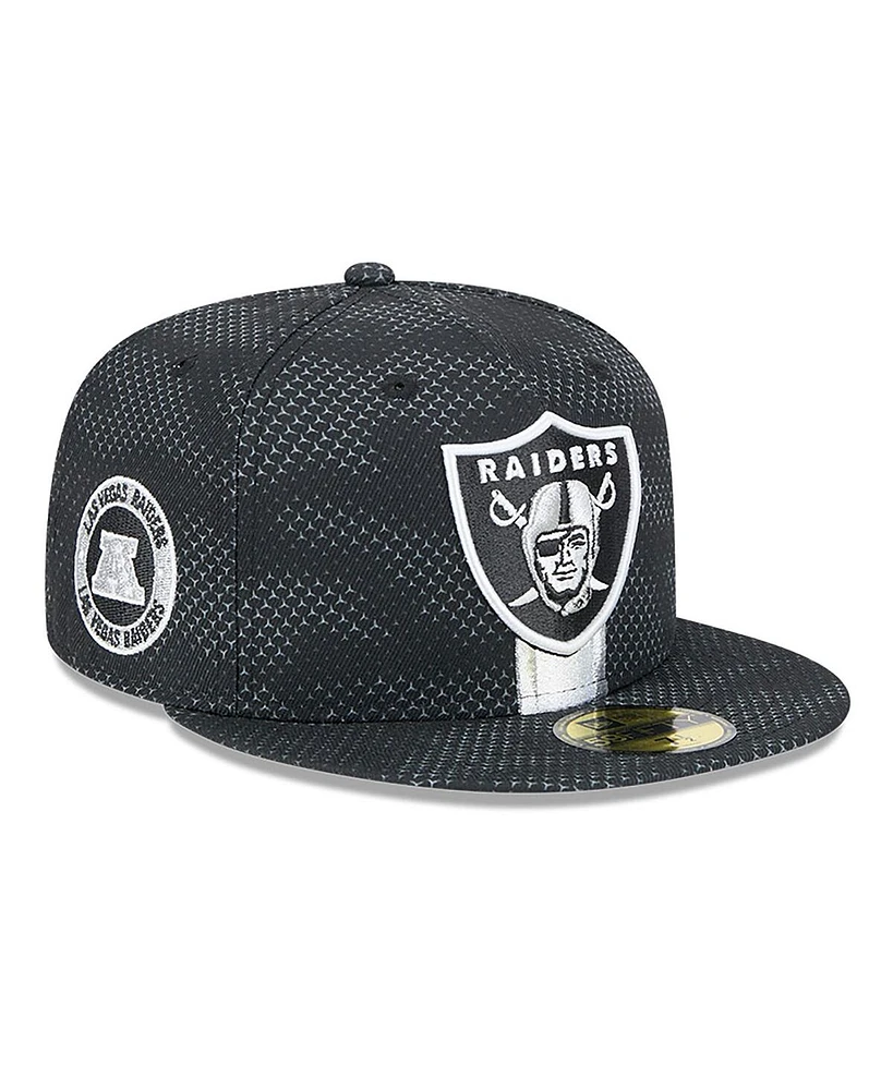 New Era Men's Black Las Vegas Raiders 2024 Sideline 59FIFTY Fitted Hat