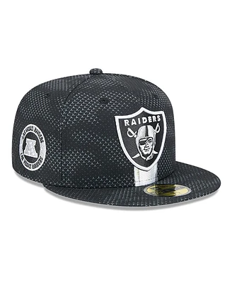 New Era Men's Black Las Vegas Raiders 2024 Sideline 59FIFTY Fitted Hat