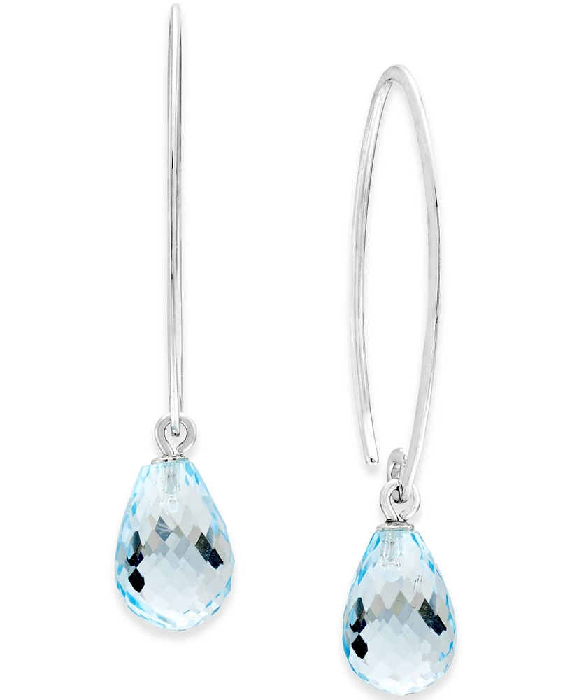 Gemstone Sweep Earrings Sterling Silver (Available Amethyst, Blue Topaz ,Citrine & Peridot)