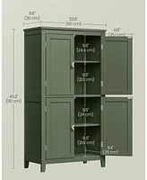 Bathroom Floor Cabinet with Adjustable Shelves for Towels and Toiletries