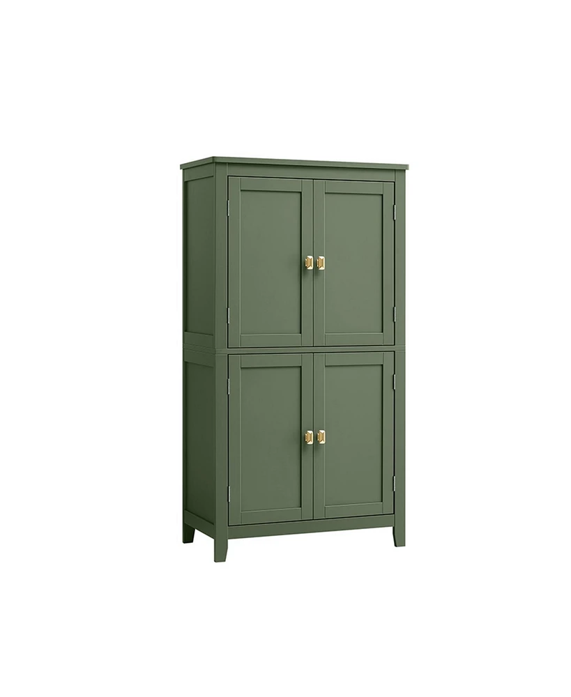 Bathroom Floor Cabinet with Adjustable Shelves for Towels and Toiletries