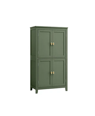 Bathroom Floor Cabinet with Adjustable Shelves for Towels and Toiletries