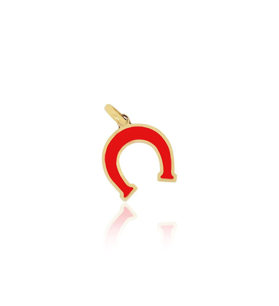 The Lovery Coral Horseshoe Charm 14K Gold millimeters