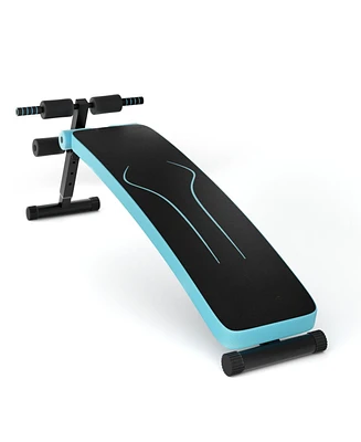 Folding Weight Bench Adjustable Sit-up Board Workout Slant Bench-Blue