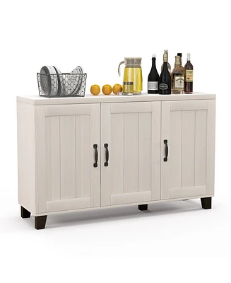 3-Door Buffet Sideboard Storage Credenza Cabinet Console Adjustable Shelf