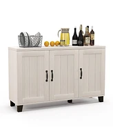 3-Door Buffet Sideboard Storage Credenza Cabinet Console Adjustable Shelf
