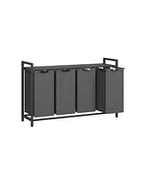 Laundry Hamper with 4 Removable Bags and Rolling Frame for Easy Sorting