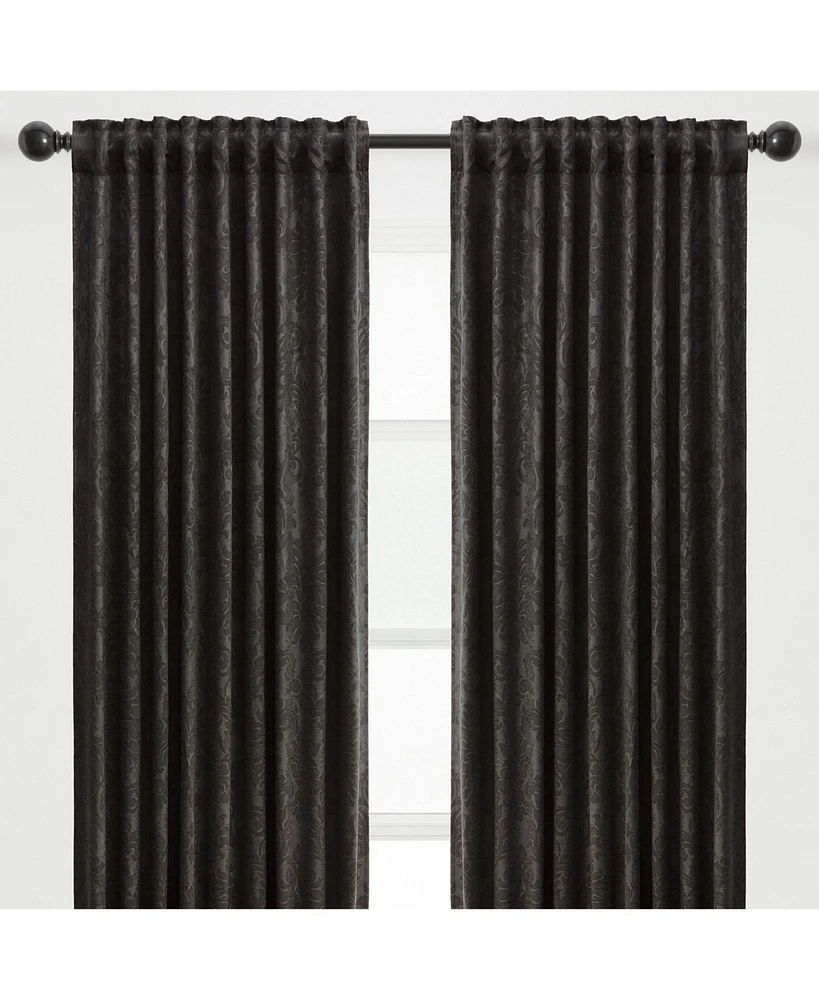 Chanasya Premium 2-Panel Embellish Embossed Classy Blackout Curtains - 3-in-1 Back Tab, Rod Pocket