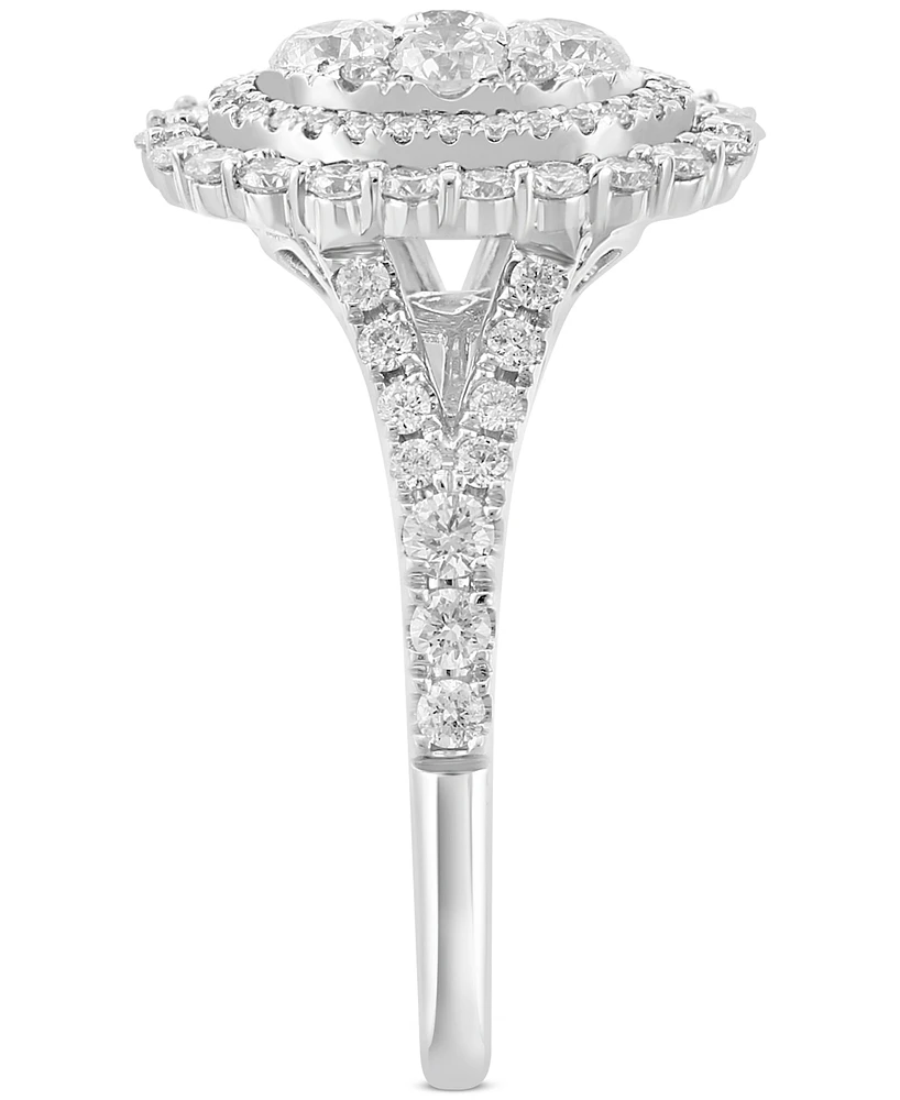 Effy Diamond Oval Halo Cluster Ring (1-1/4 ct. t.w.) in 14k White Gold
