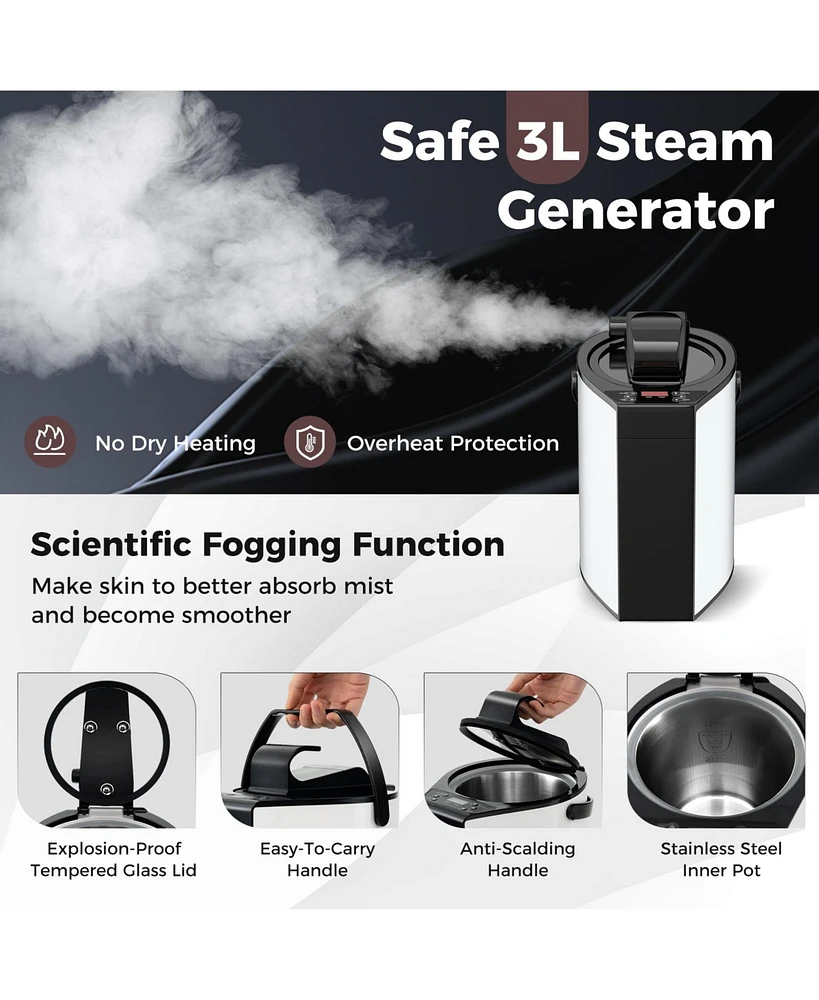 Full-Body Personal Sauna Tent with 1000W 3L Steam Generator-Coffee