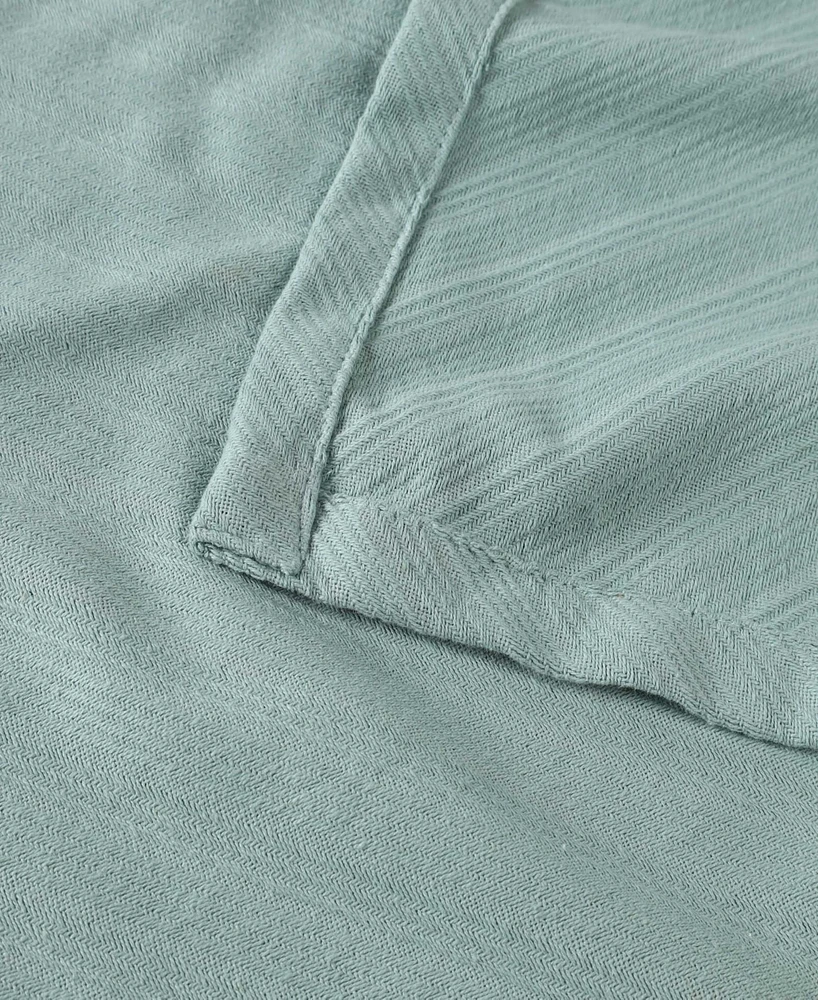 Superior Milan Cotton Jacquard Dobby Weave Textured Striped Lightweight Woven Blanket