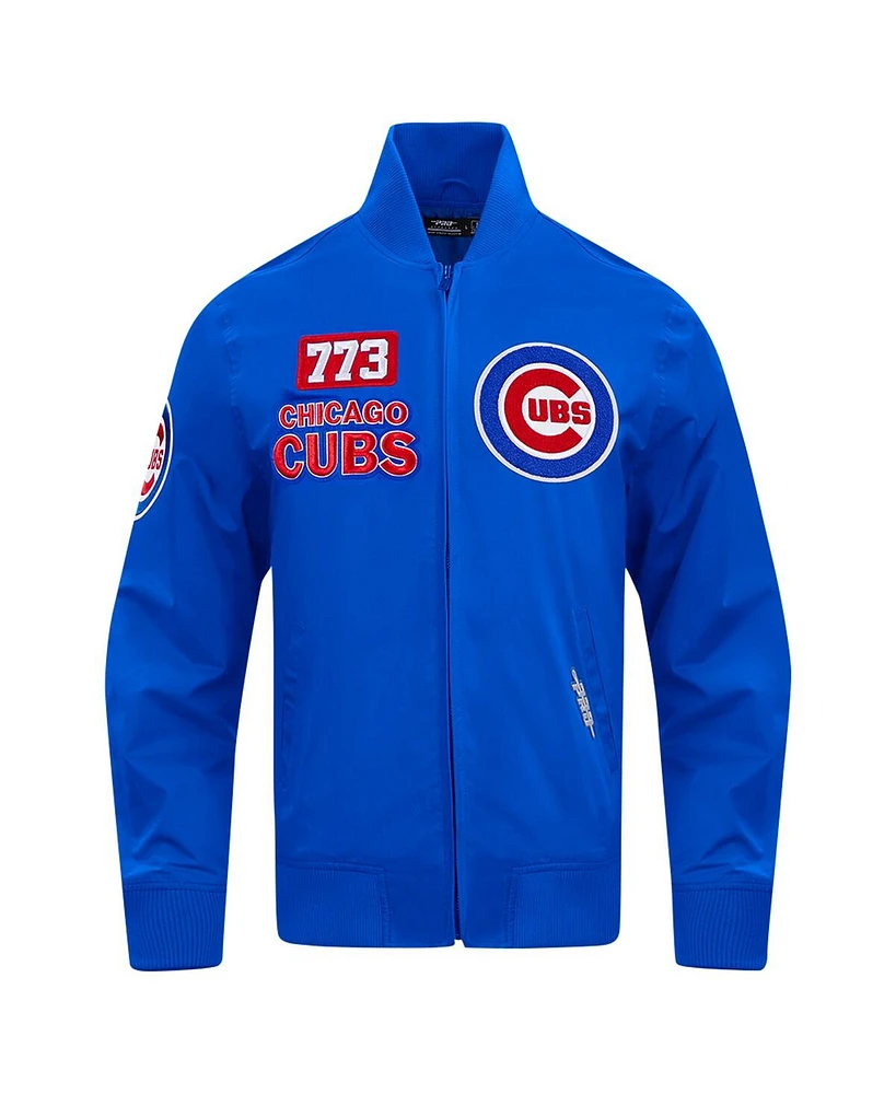 Pro Standard Men's Royal Chicago Cubs Area Code Twill Full-Zip Jacket