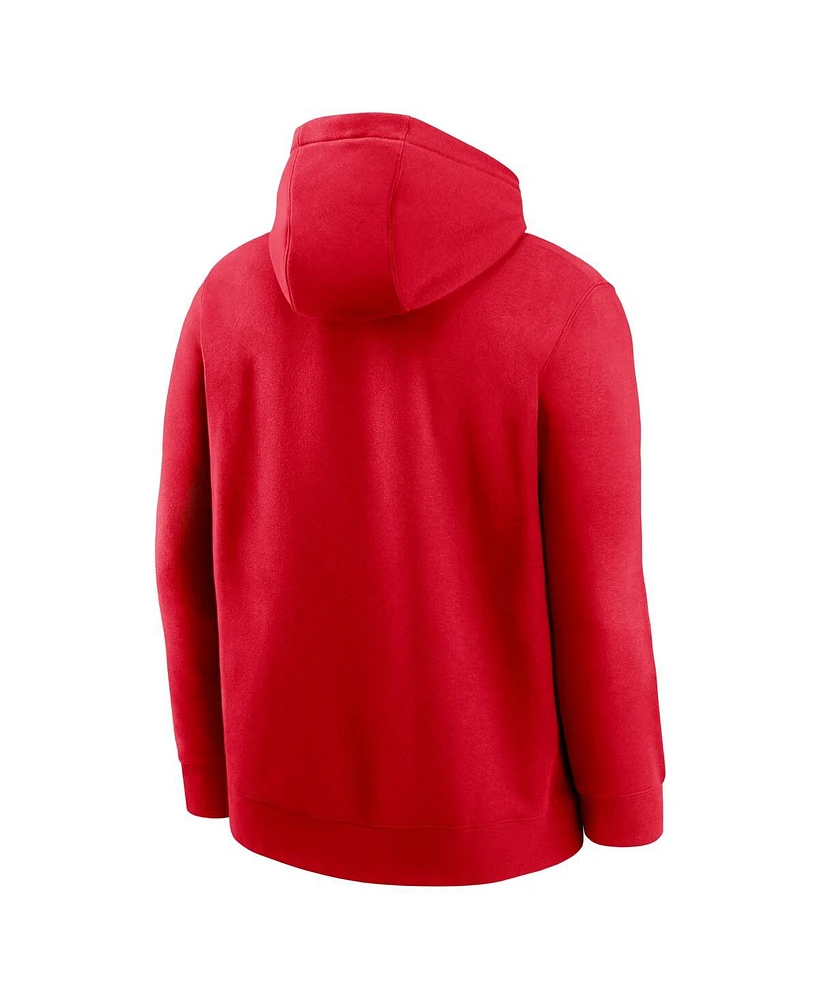 Nike Men's Scarlet Ohio State Buckeyes Old English Fleece Pullover Hoodie