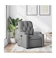 vidaXL Massage Recliner Chair Light Gray Fabric