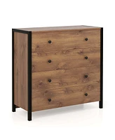 4-Drawer Dresser Modern Chest of Drawers Wooden Storage