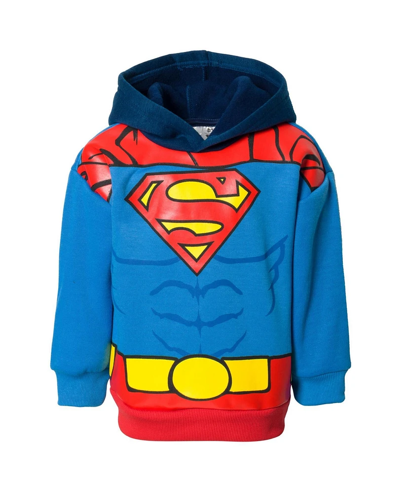 Justice League Boys Dc Comics Superman Batman Fleece Pullover Hoodie and Pants Outfit Set to