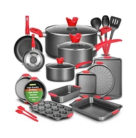 NutriChef Kitchenware Pots & Pans - High qualified Basic Kitchen Cookware Set, Non-Stick Bakeware with Utensils (21-Piece Set)