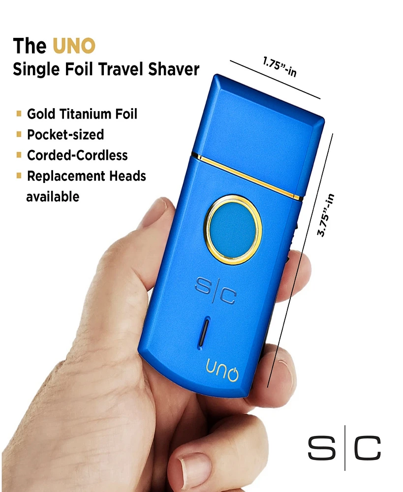 StyleCraft Professional Uno Travel Sized Single Usb Rechargeable Mens Foil Shaver with Cap