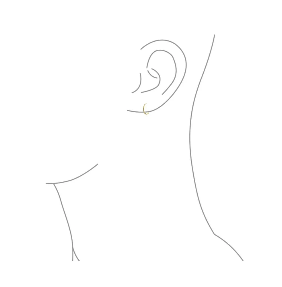 Bling Jewelry Tiny 1pc Minimalist Thin 14K Gold Ear Hoop Tragus Cartilage Piercing Conch Daith Earring .50 .64 .70 Inch
