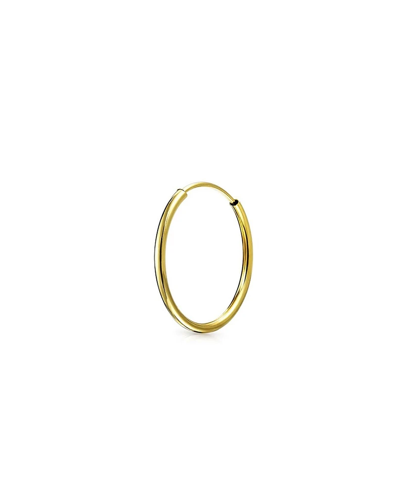 Bling Jewelry Tiny 1pc Minimalist Thin 14K Gold Ear Hoop Tragus Cartilage Piercing Conch Daith Earring .50 .64 .70 Inch