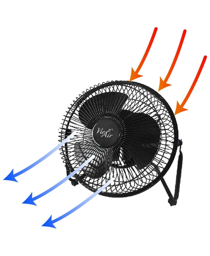 Vie Air 8 Inch High Velocity Metal Desk and Floor Fan