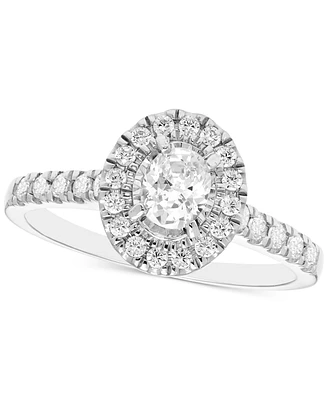 Diamond Oval Halo Engagement Ring (5/8 ct. t.w.) in 14k White Gold